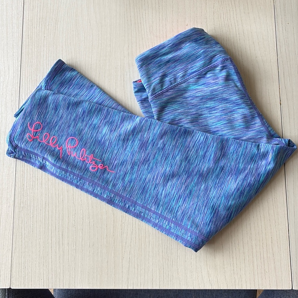 Lilly Pulitzer Cropped Luxletic Tights Blue Sz M